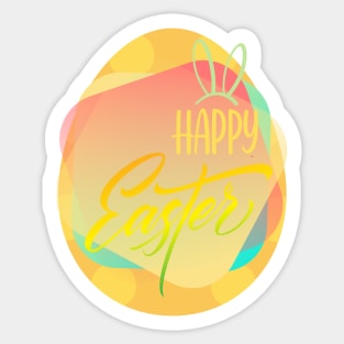 Happy Easter - Egg - Green - Rabbit ears Sticker